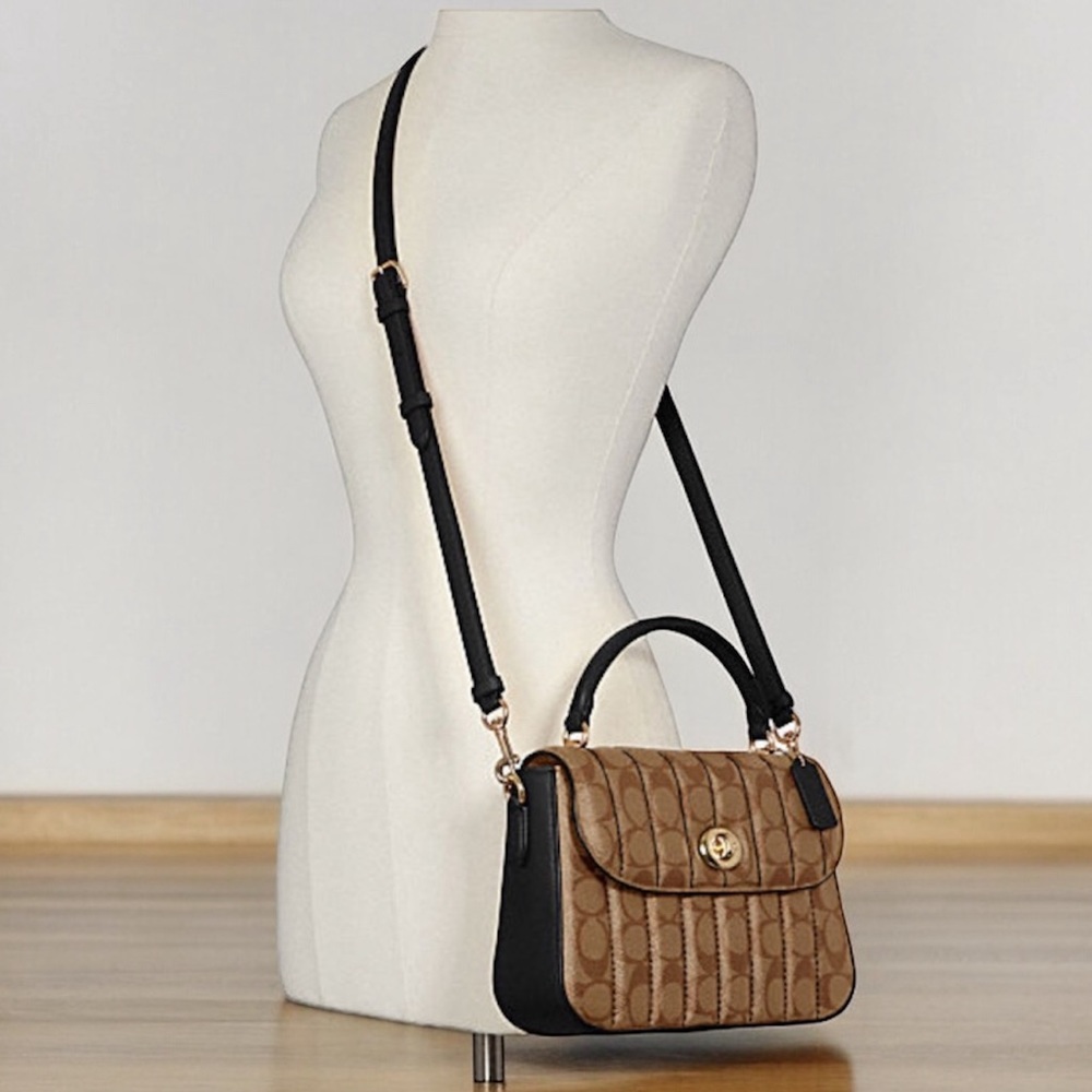 Coach Marlie Top Handle Satchel Crossbody In Sig Canvas Bag $450 - Picture 3 of 13
